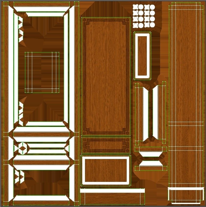 Wooden panel  03 06  3D model_54