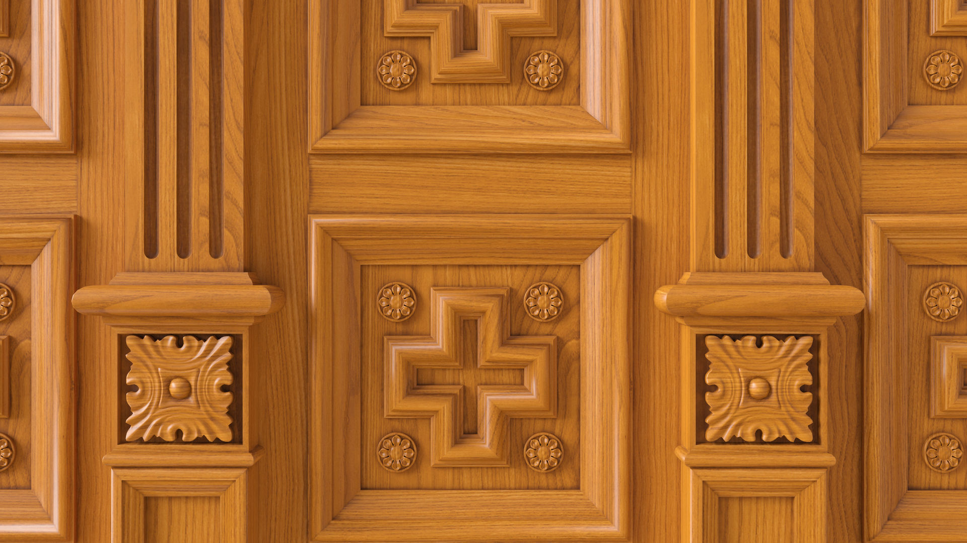 Wooden panel  03 06  3D model_2