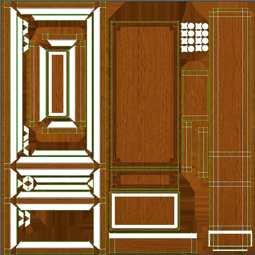 Wooden panel  03 06  3D model_55
