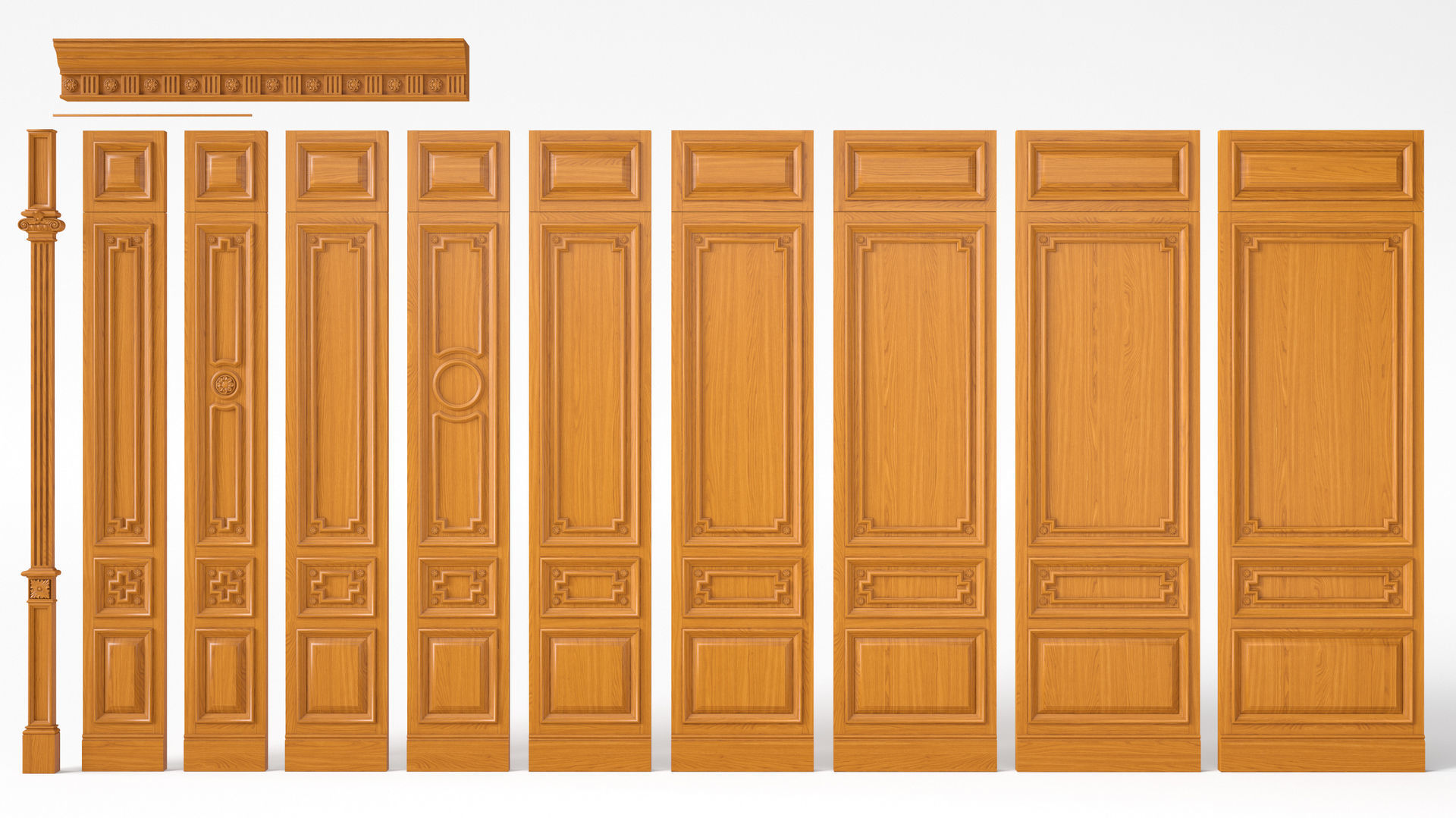Wooden panel  03 06  3D model_12