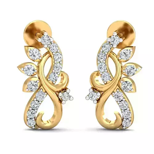 Women Solitaire Earring 3DM STL OBJ FBX Render Details