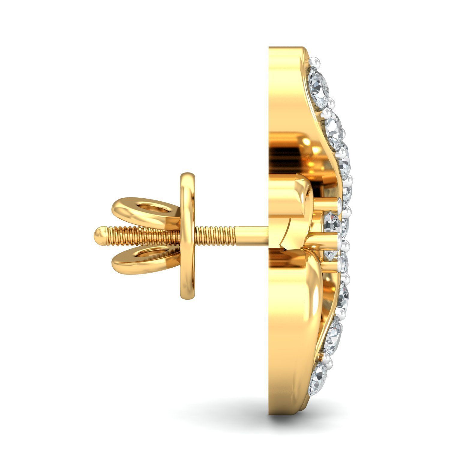 Women Solitaire Earring 3DM STL OBJ FBX Render Details 3D print model_2