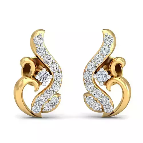 Women Solitaire Earring 3DM STL OBJ FBX Render Details