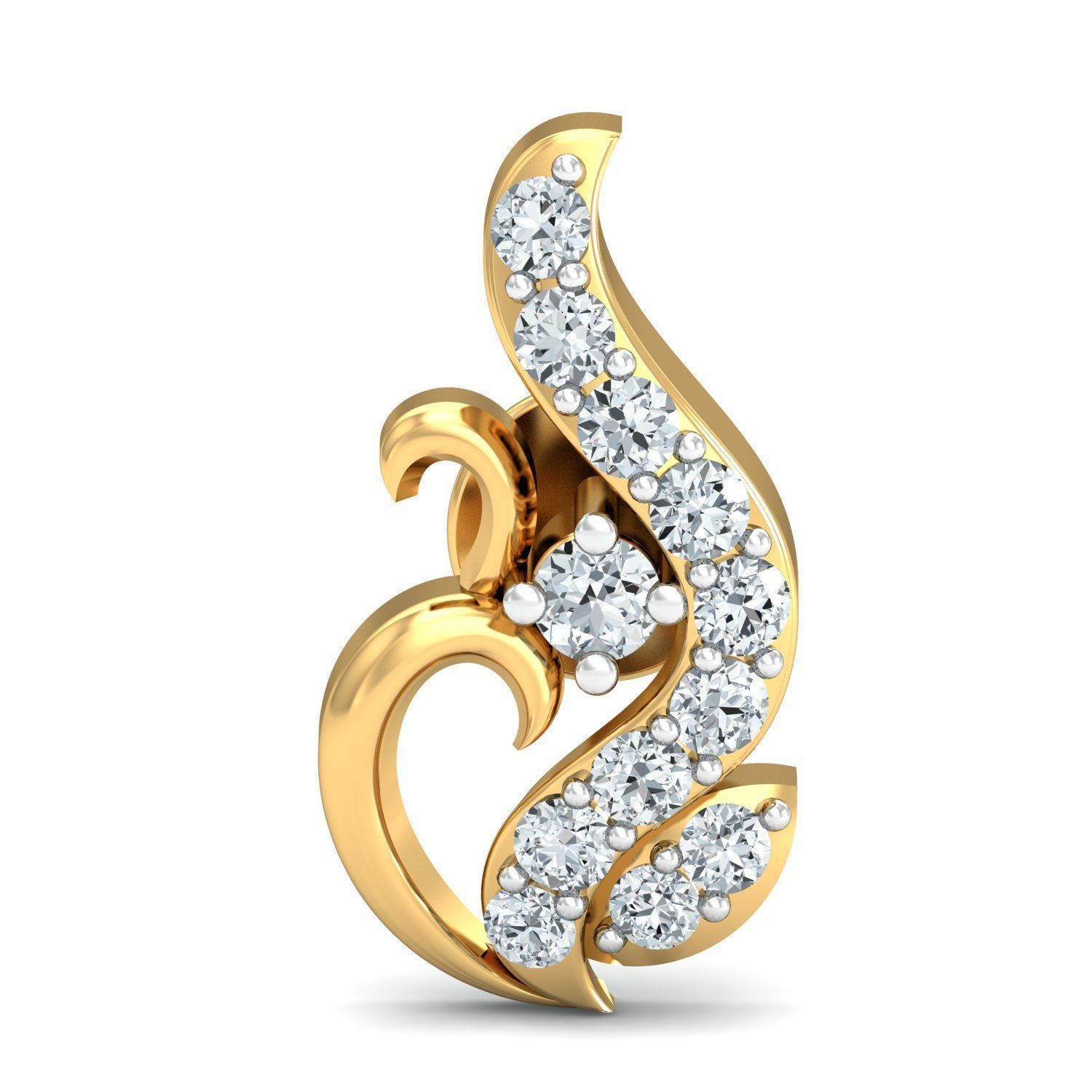Women Solitaire Earring 3DM STL OBJ FBX Render Details 3D print model_1