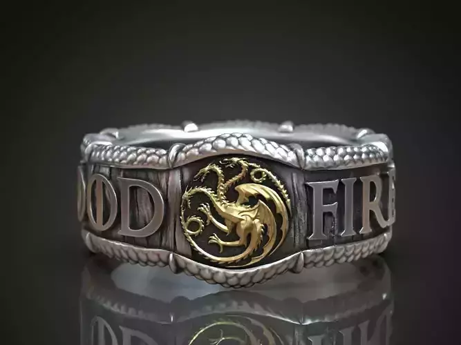 Ring dragons emblem house Targaryen 3D print model