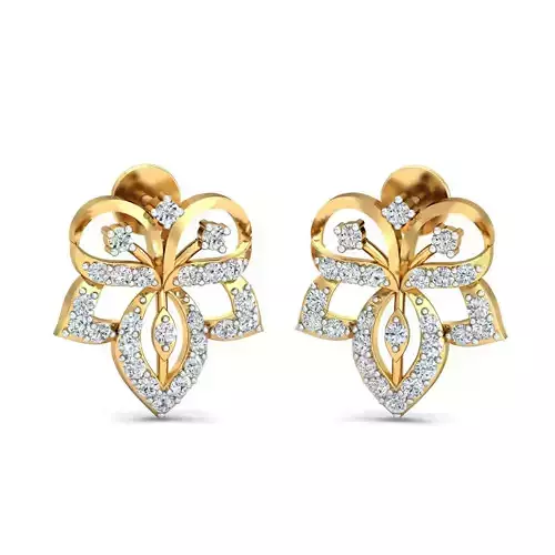 Women Solitaire Earring 3DM STL OBJ FBX Render Details