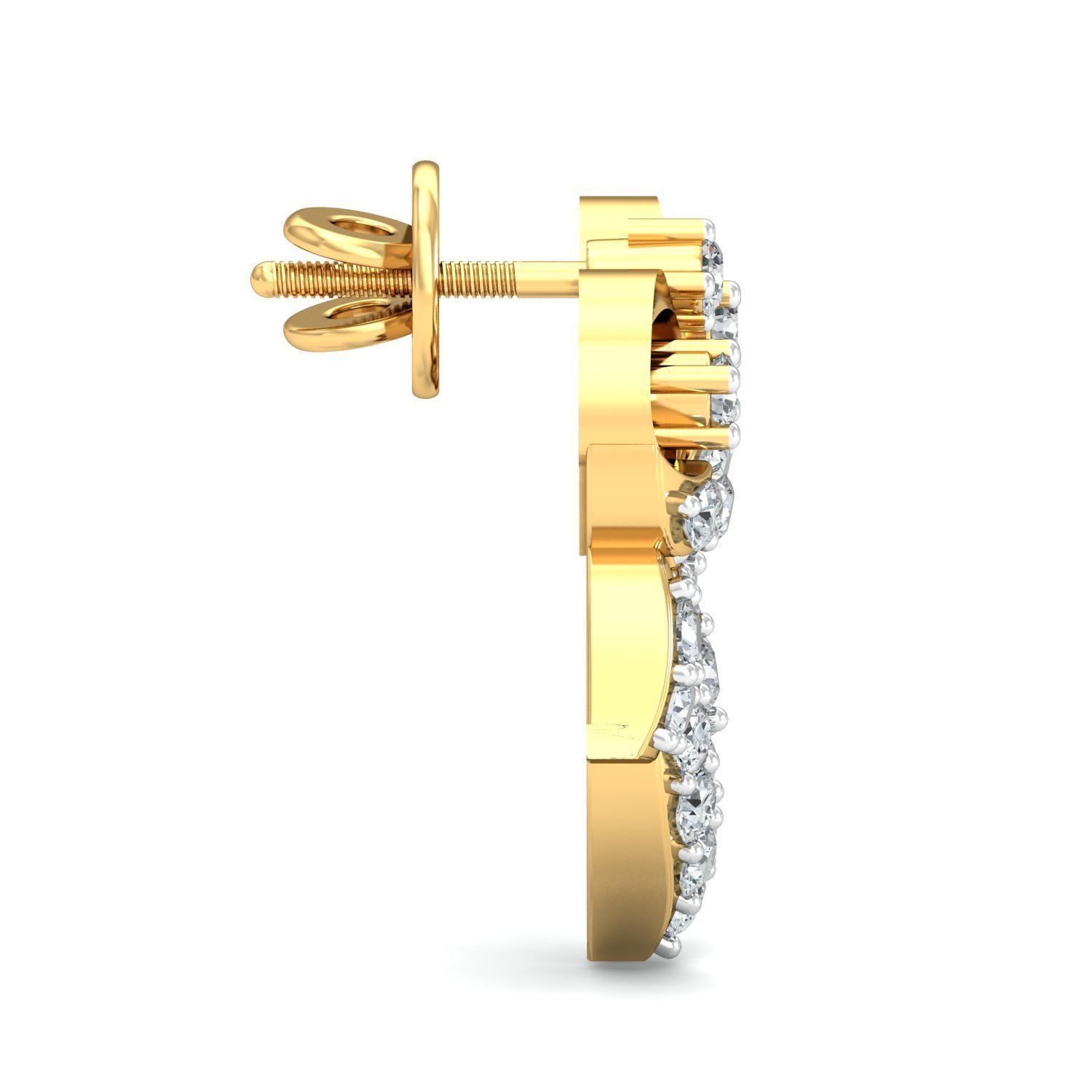 Women Solitaire Earring 3DM STL OBJ FBX Render Details 3D print model_2