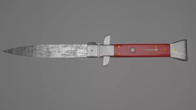 Stiletto Switchblade Lowpoly Knife Free low-poly 3D model
