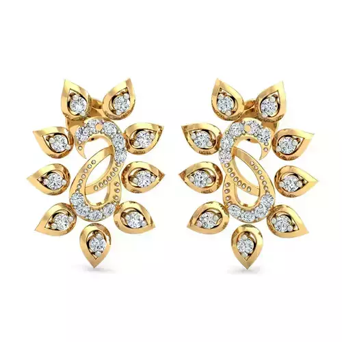 Women Solitaire Earring 3DM STL OBJ FBX Render Details