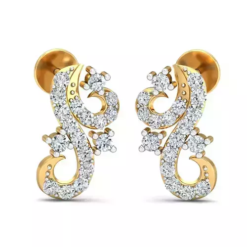 Women Solitaire Earring 3DM STL OBJ FBX Render Details