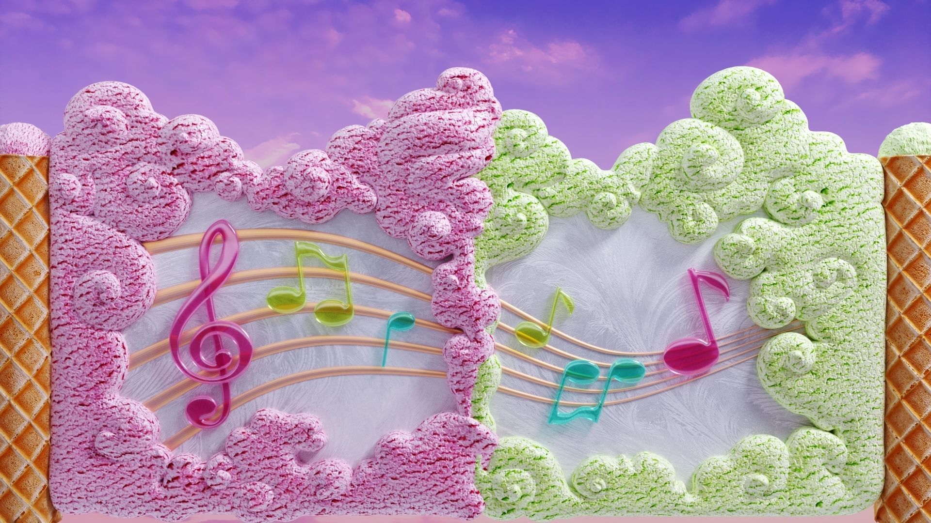 gate to heaven icecream whipped cream and clouds ice cream Low-poly 3D model_8