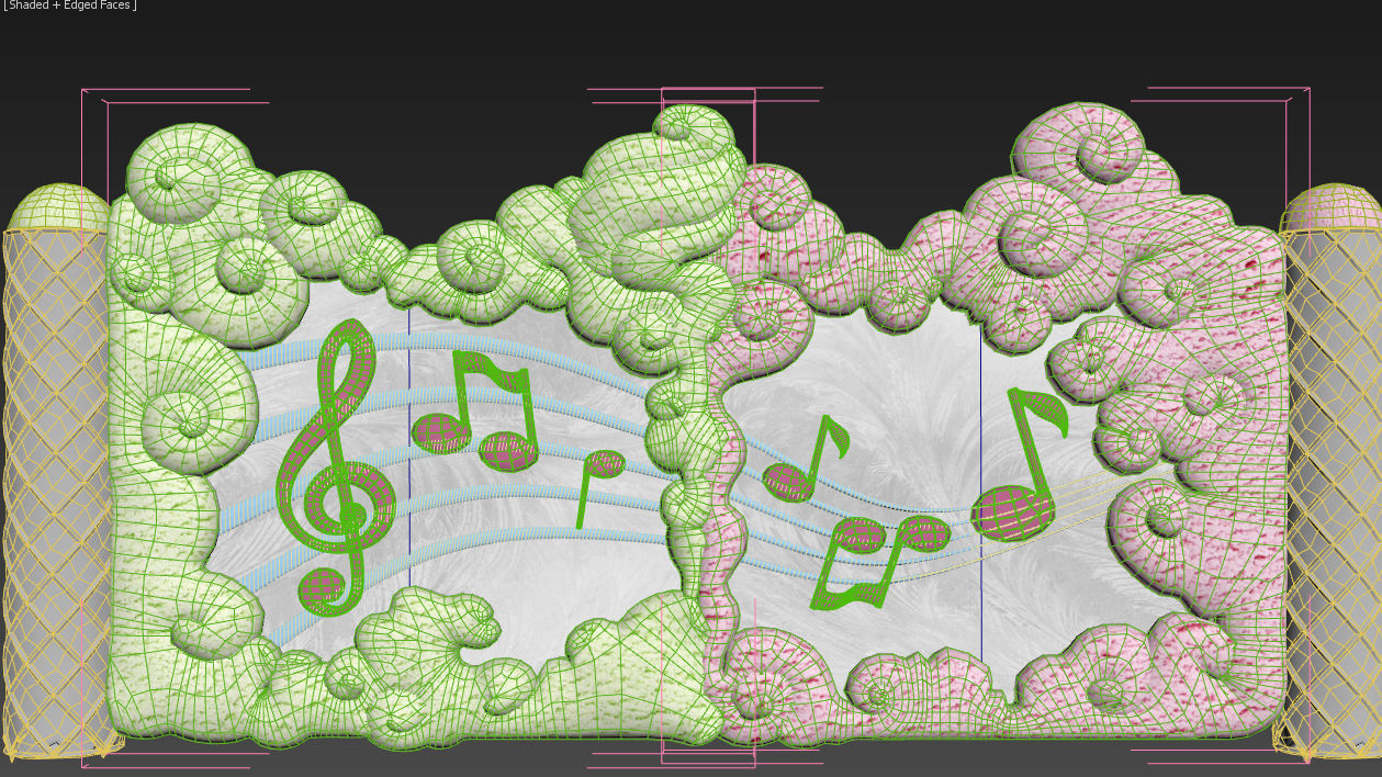 gate to heaven icecream whipped cream and clouds ice cream Low-poly 3D model_2