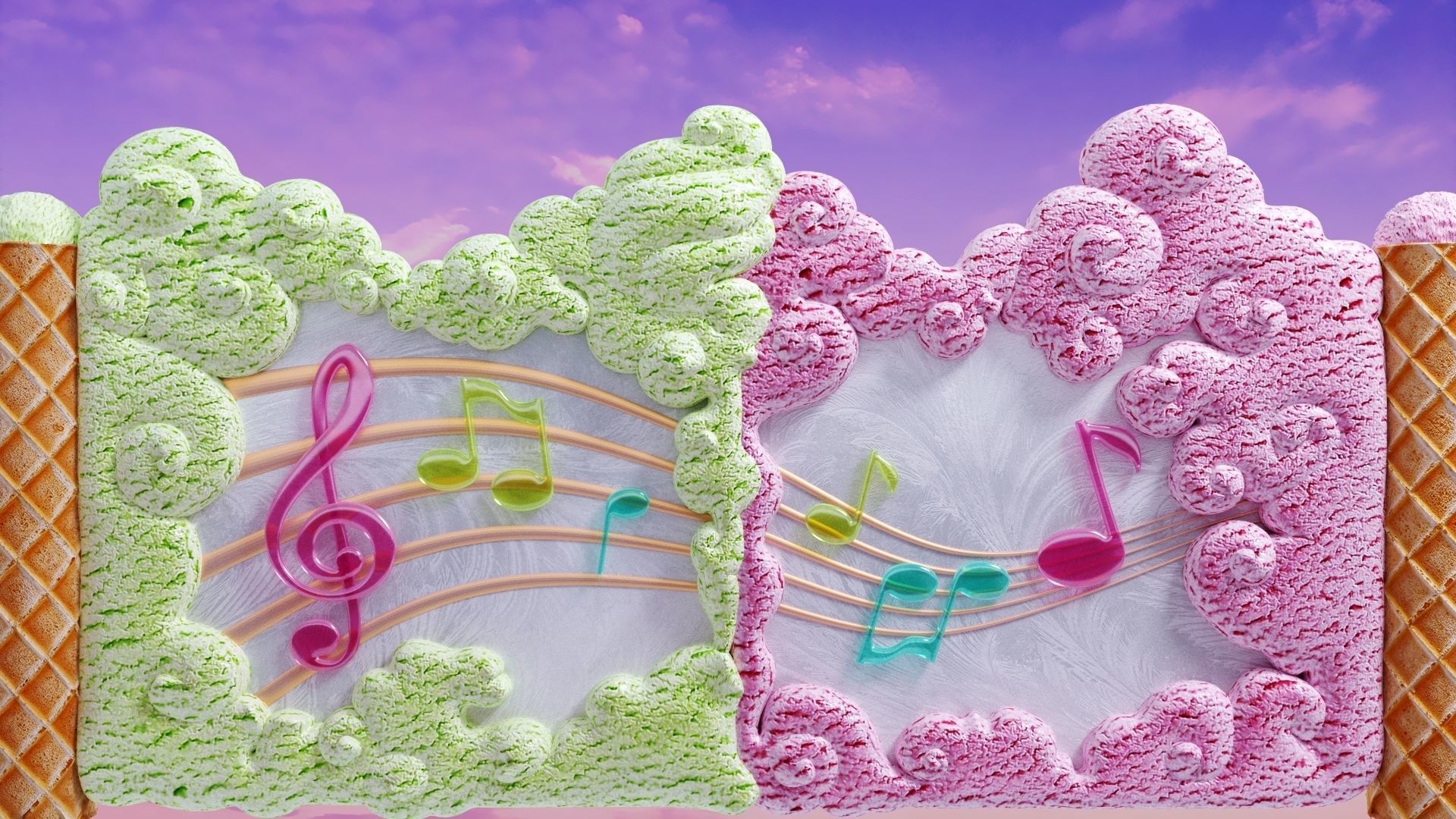 gate to heaven icecream whipped cream and clouds ice cream Low-poly 3D model_5