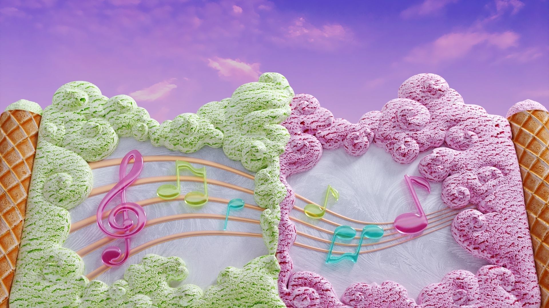 gate to heaven icecream whipped cream and clouds ice cream Low-poly 3D model_11