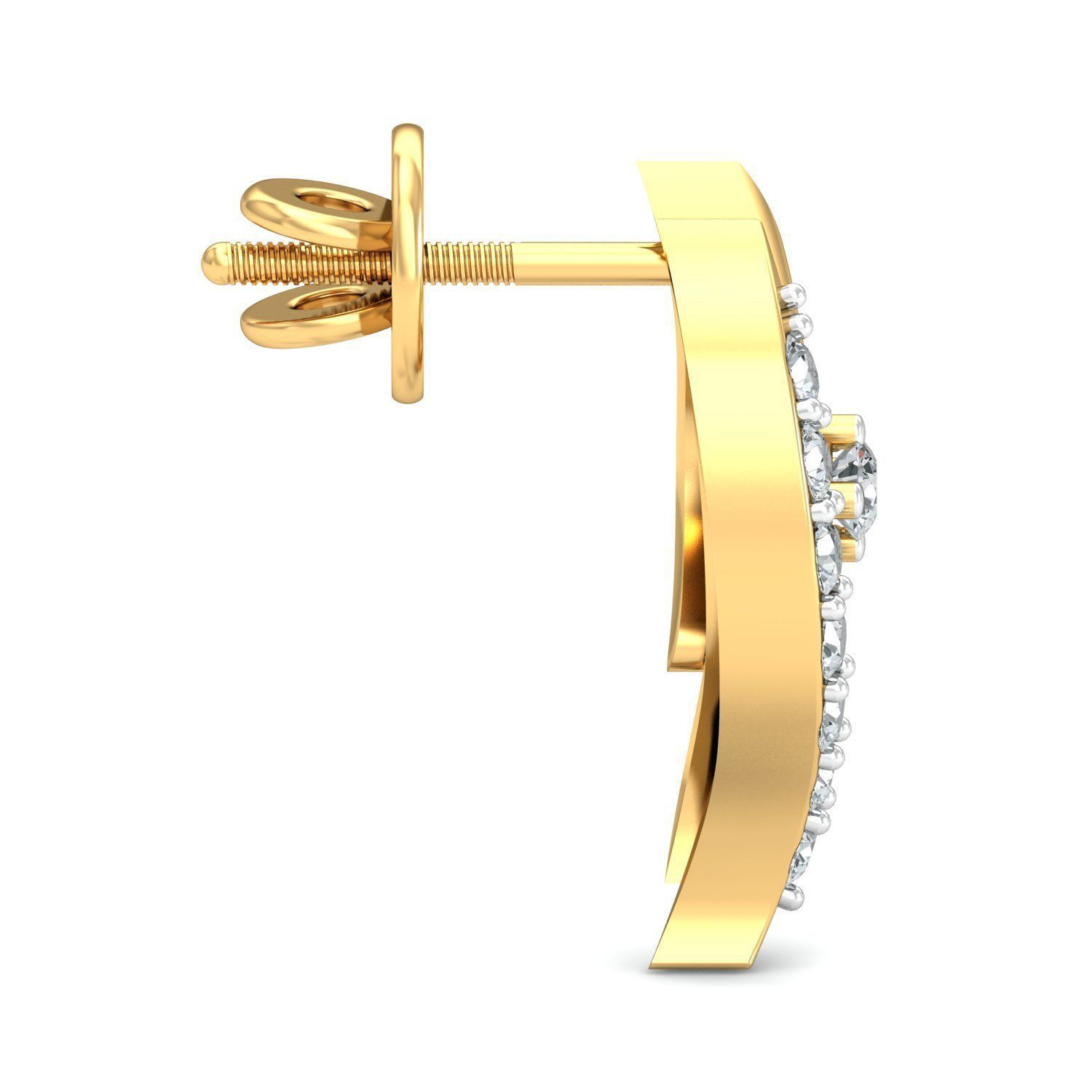 Women Solitaire Earring 3DM STL OBJ FBX Render Details 3D print model_2