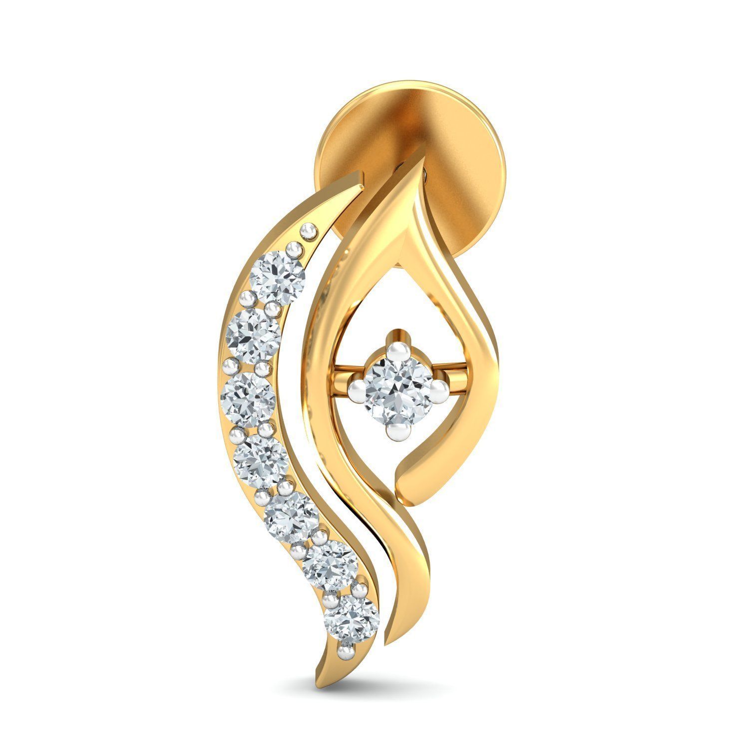 Women Solitaire Earring 3DM STL OBJ FBX Render Details 3D print model_1