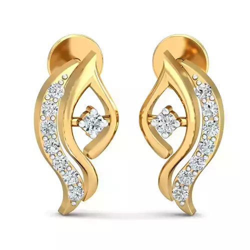Women Solitaire Earring 3DM STL OBJ FBX Render Details