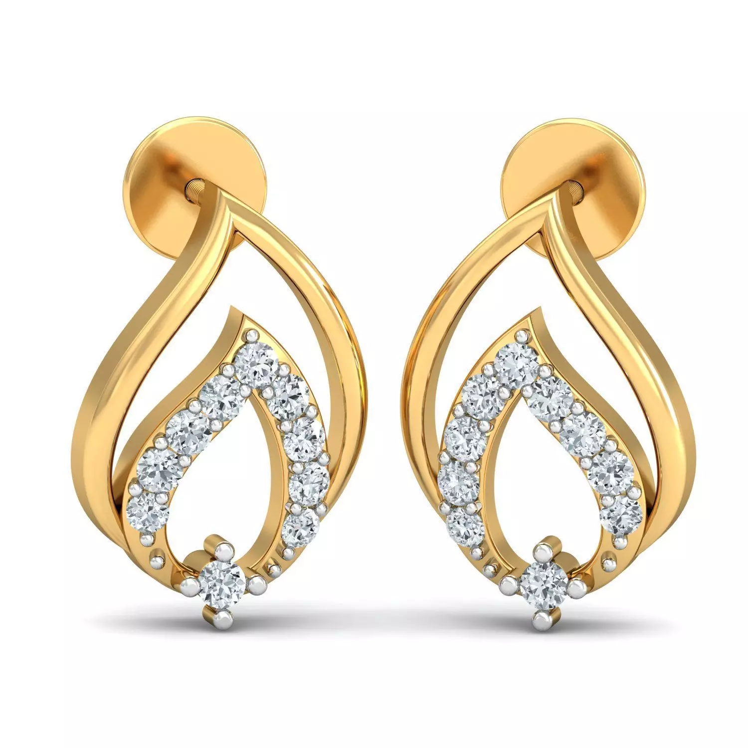 Women Solitaire Earring 3DM STL OBJ FBX Render Details 3D print model_0