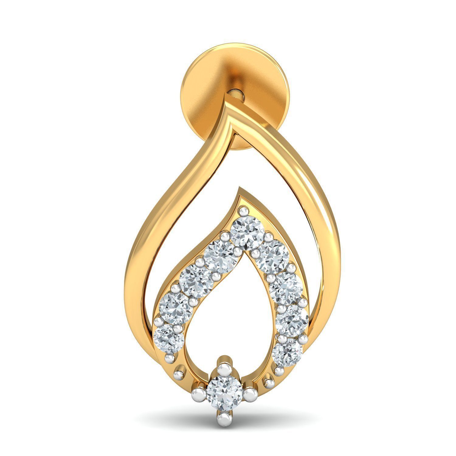 Women Solitaire Earring 3DM STL OBJ FBX Render Details 3D print model_1