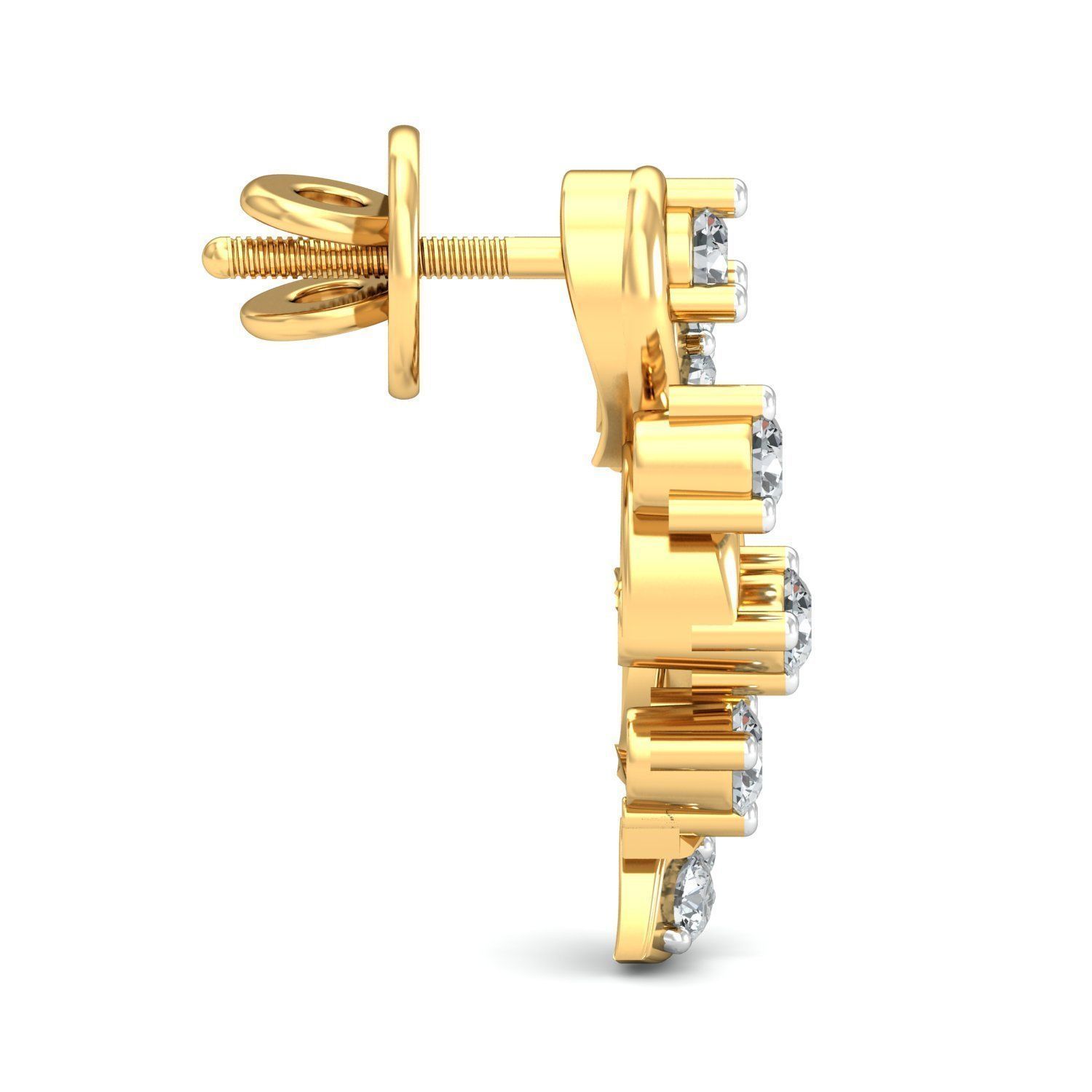 Women Solitaire Earring 3DM STL OBJ FBX Render Details 3D print model_2