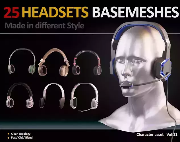 25 HEADSETS BASEMESH  VOL 11 