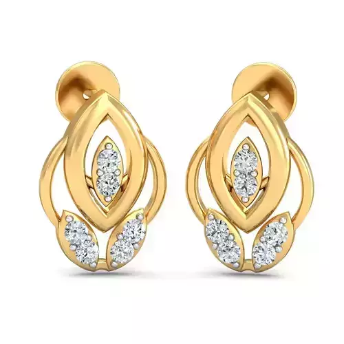 Women Solitaire Earring 3DM STL OBJ FBX Render Details