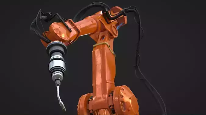 Industrial Robot Machine Rigged Low-poly 3D model
