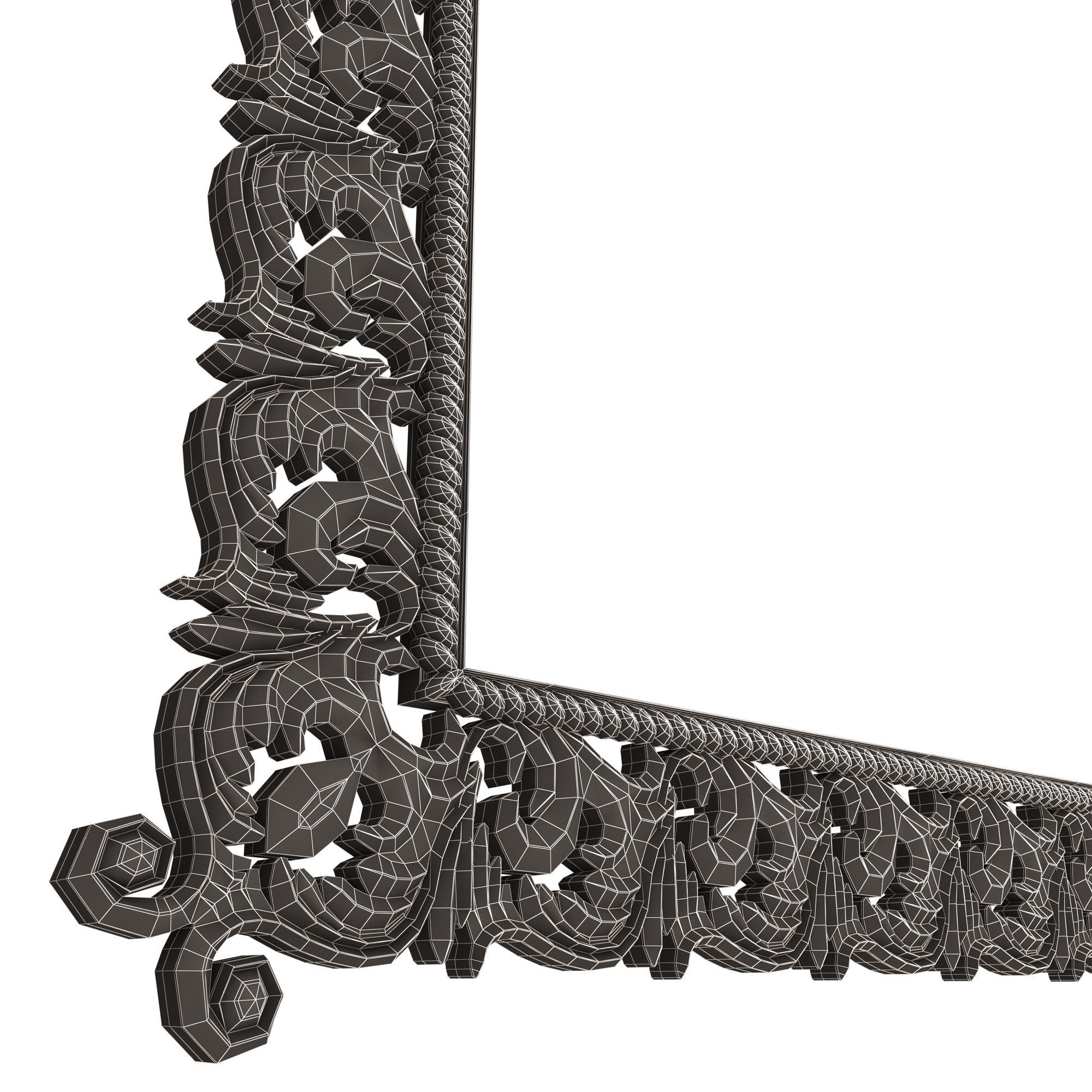 Classic Frame and Mirror Collection 02 Low-poly 3D model_34