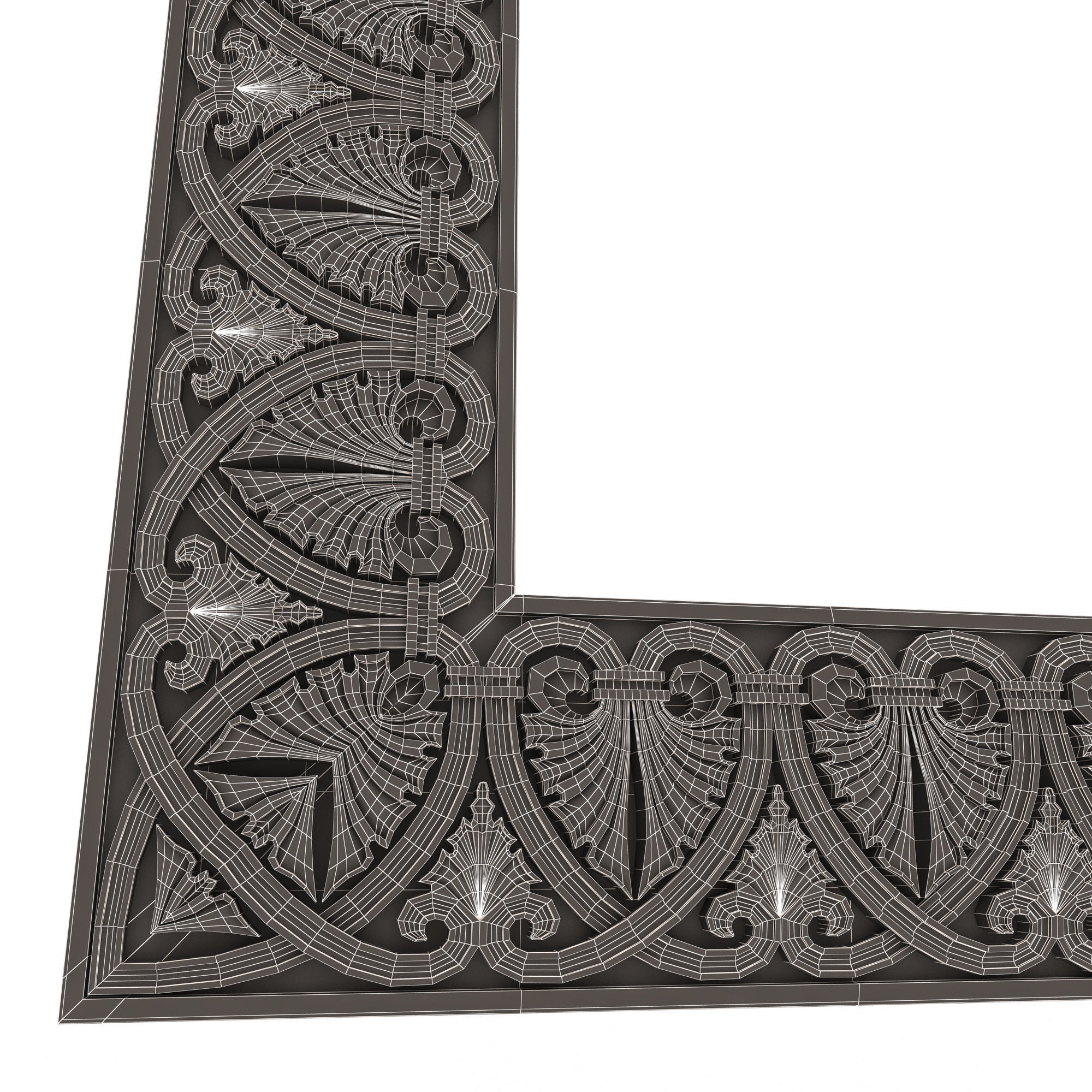 Classic Frame and Mirror Collection 02 Low-poly 3D model_54