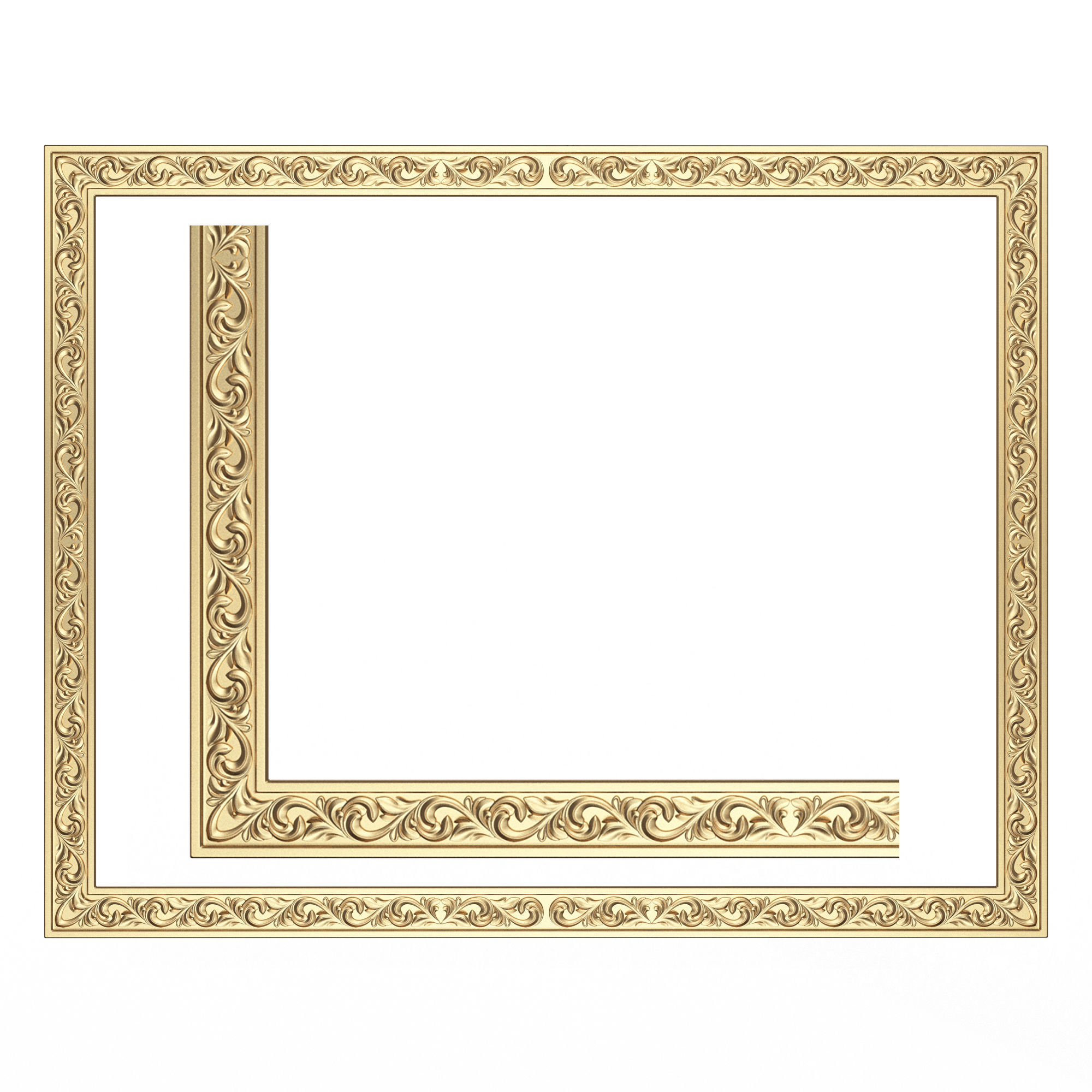 Classic Frame and Mirror Collection 02 Low-poly 3D model_5