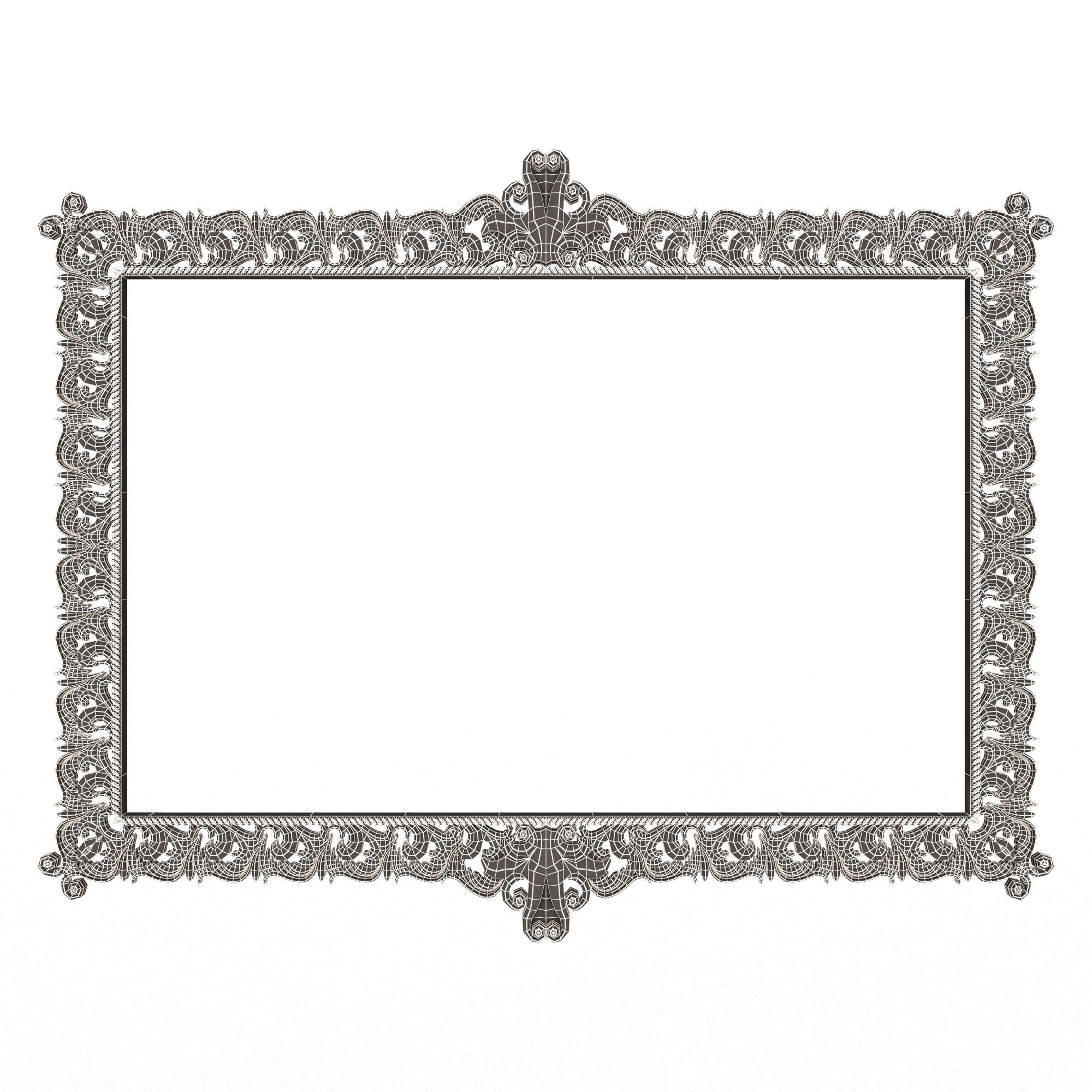 Classic Frame and Mirror Collection 02 Low-poly 3D model_33