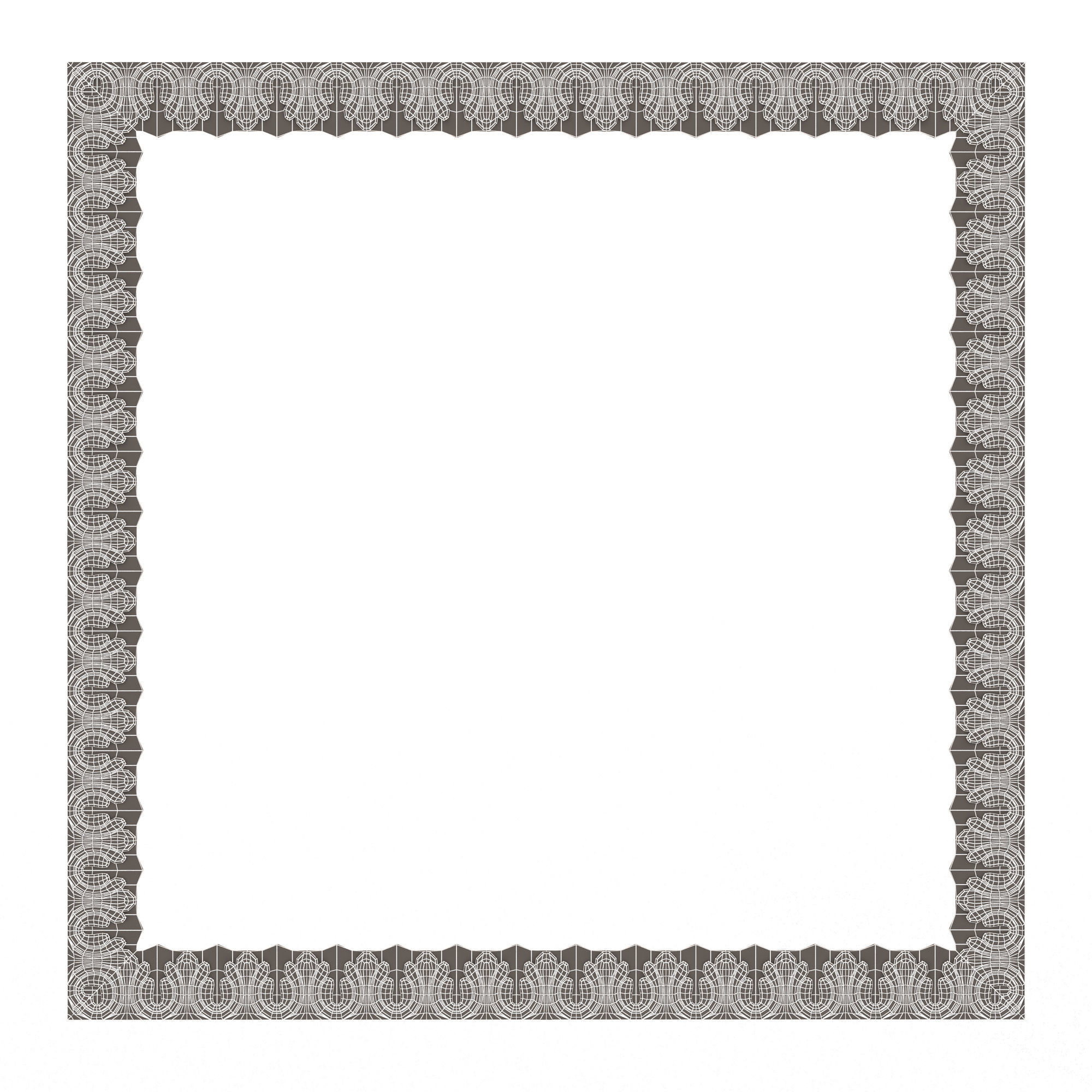 Classic Frame and Mirror Collection 02 Low-poly 3D model_35