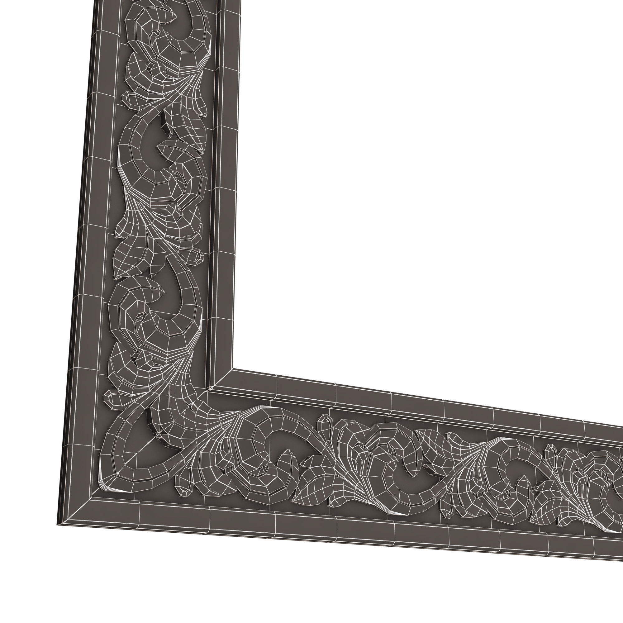 Classic Frame and Mirror Collection 02 Low-poly 3D model_38