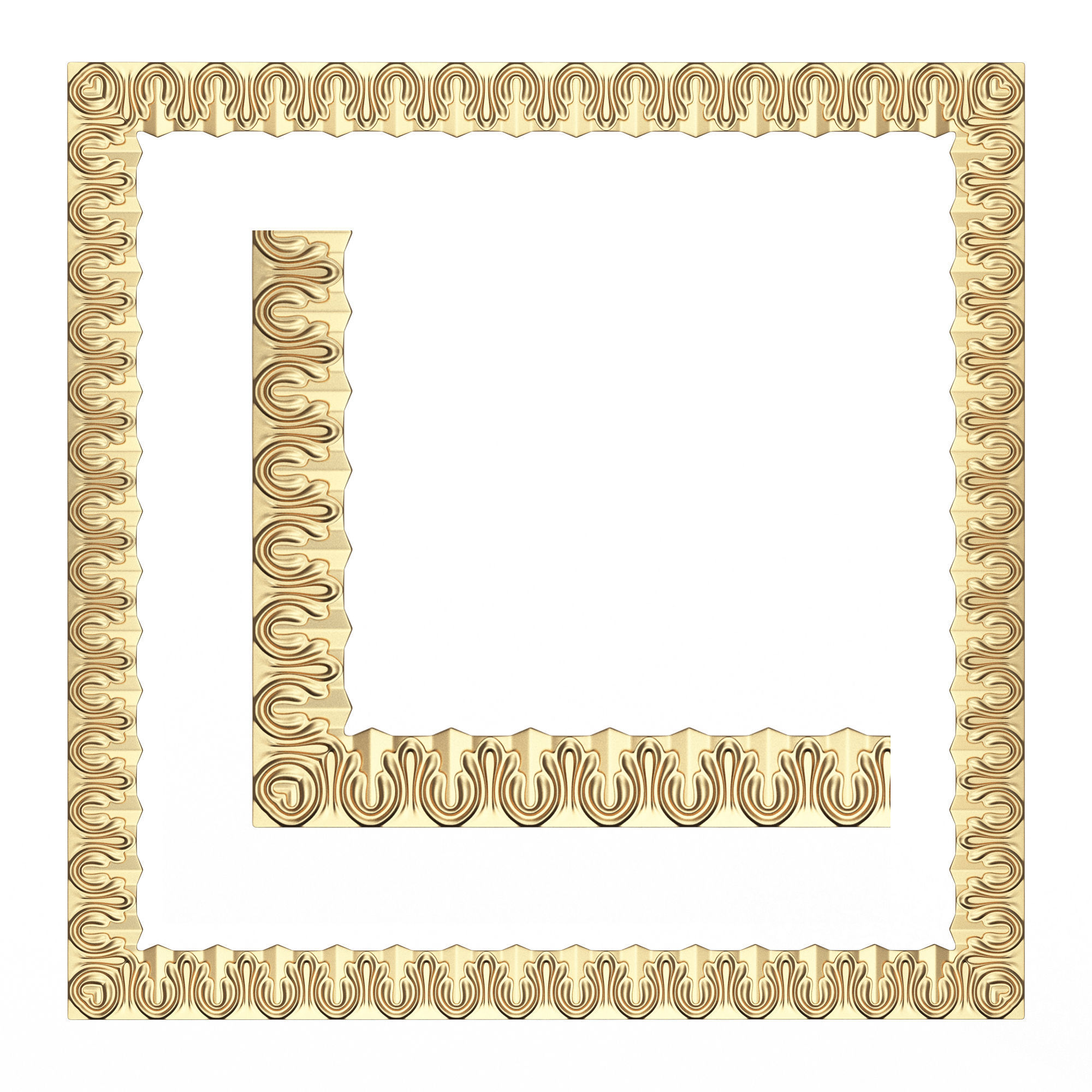 Classic Frame and Mirror Collection 02 Low-poly 3D model_3