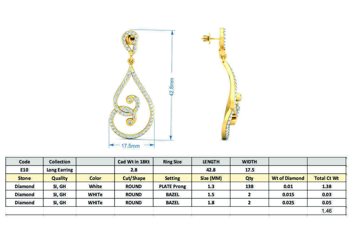 Women Earring 3DM STL OBJ FBX Render Details 3D print model_3