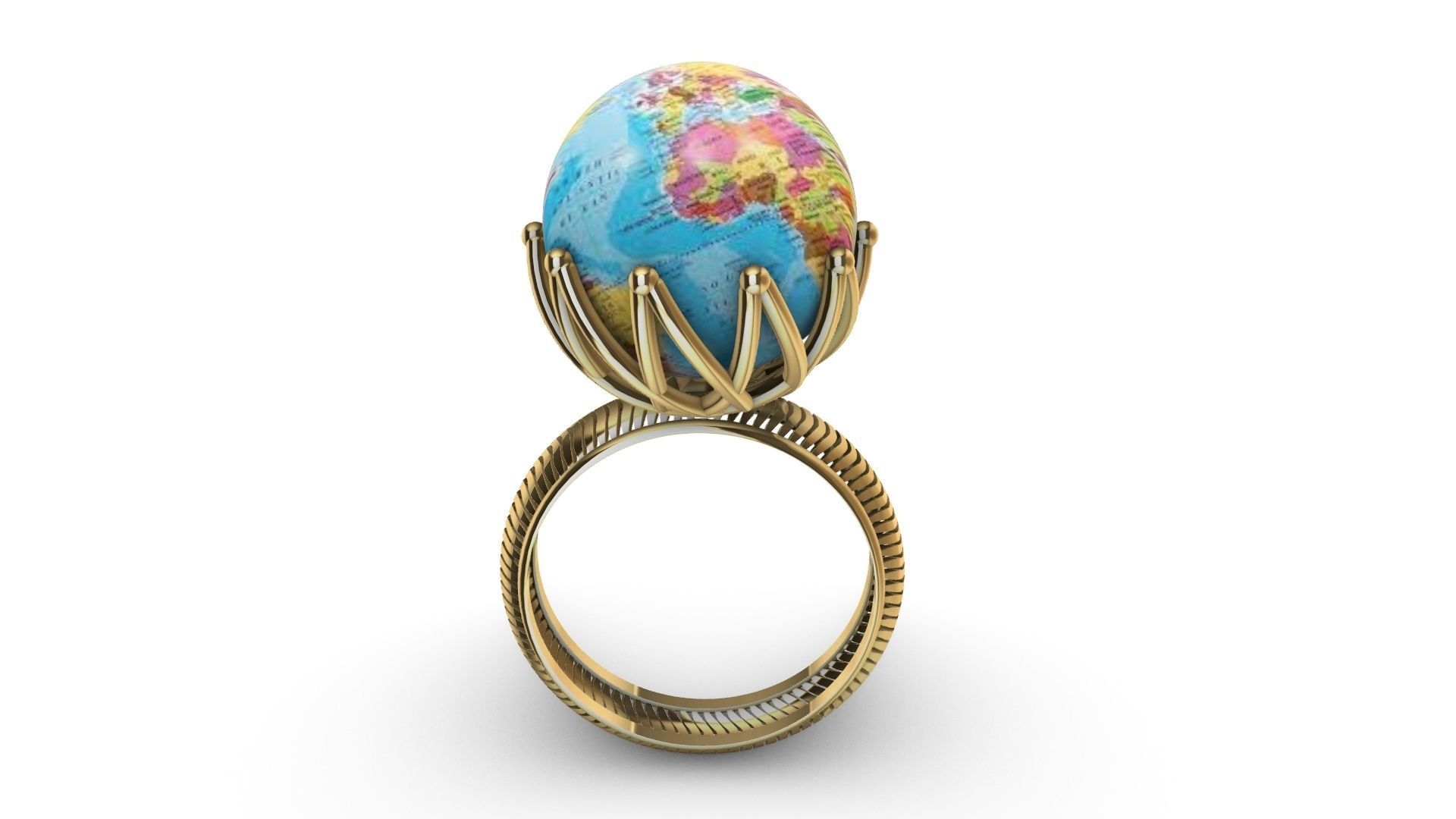 globe ring stl verified 3D print model_3