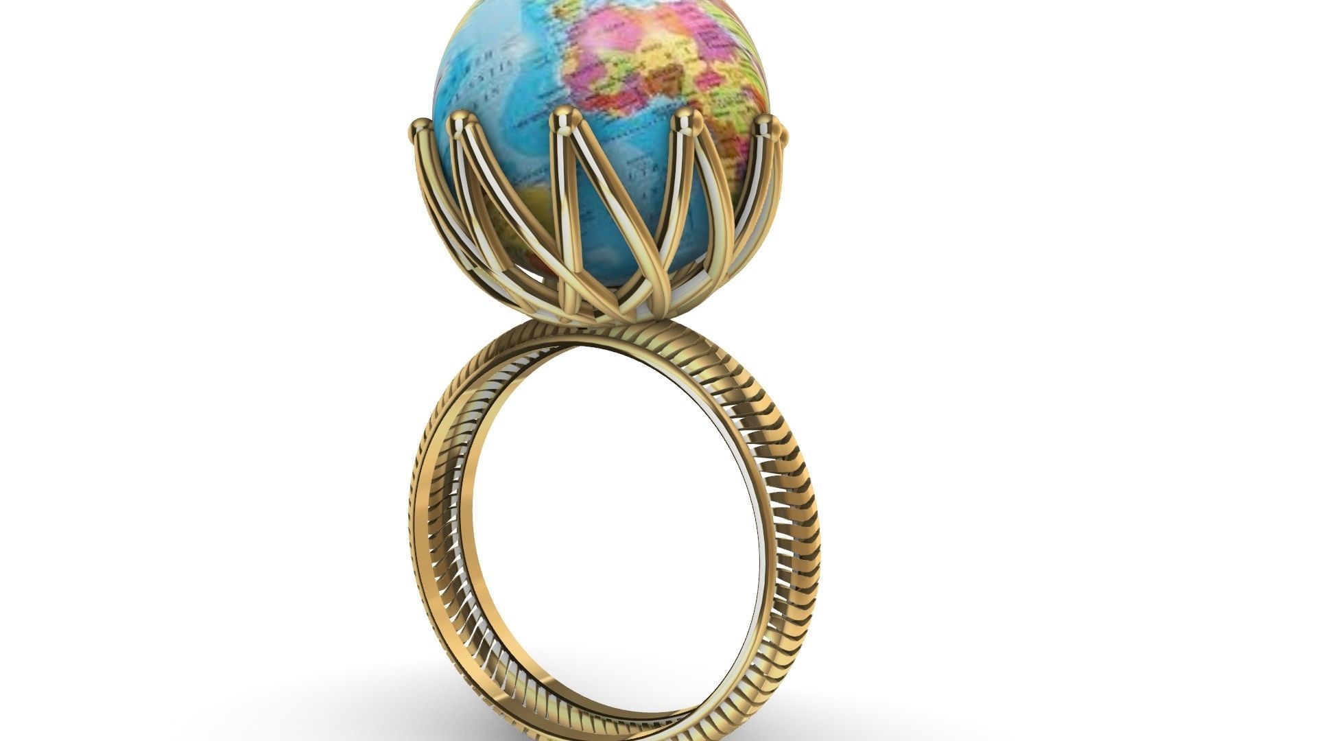 globe ring stl verified 3D print model_4