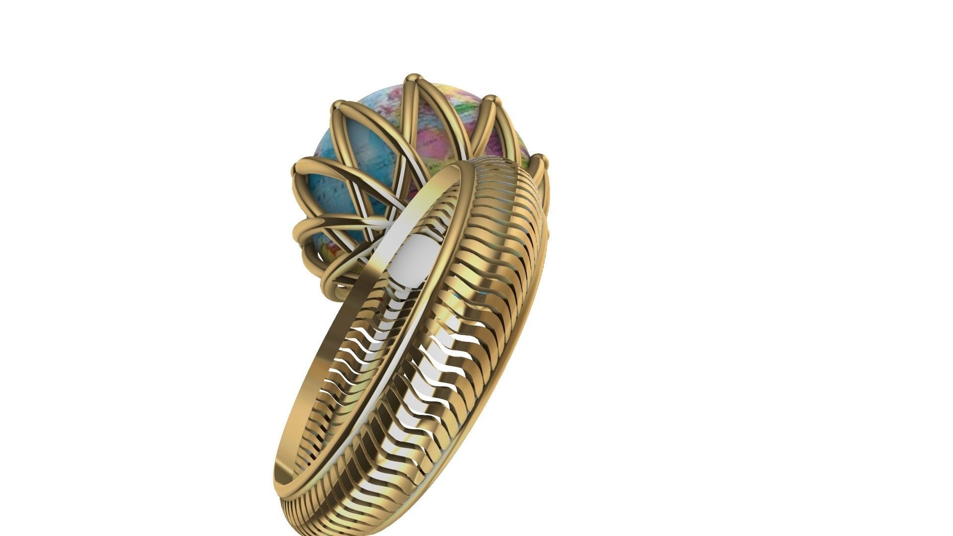 globe ring stl verified 3D print model_10