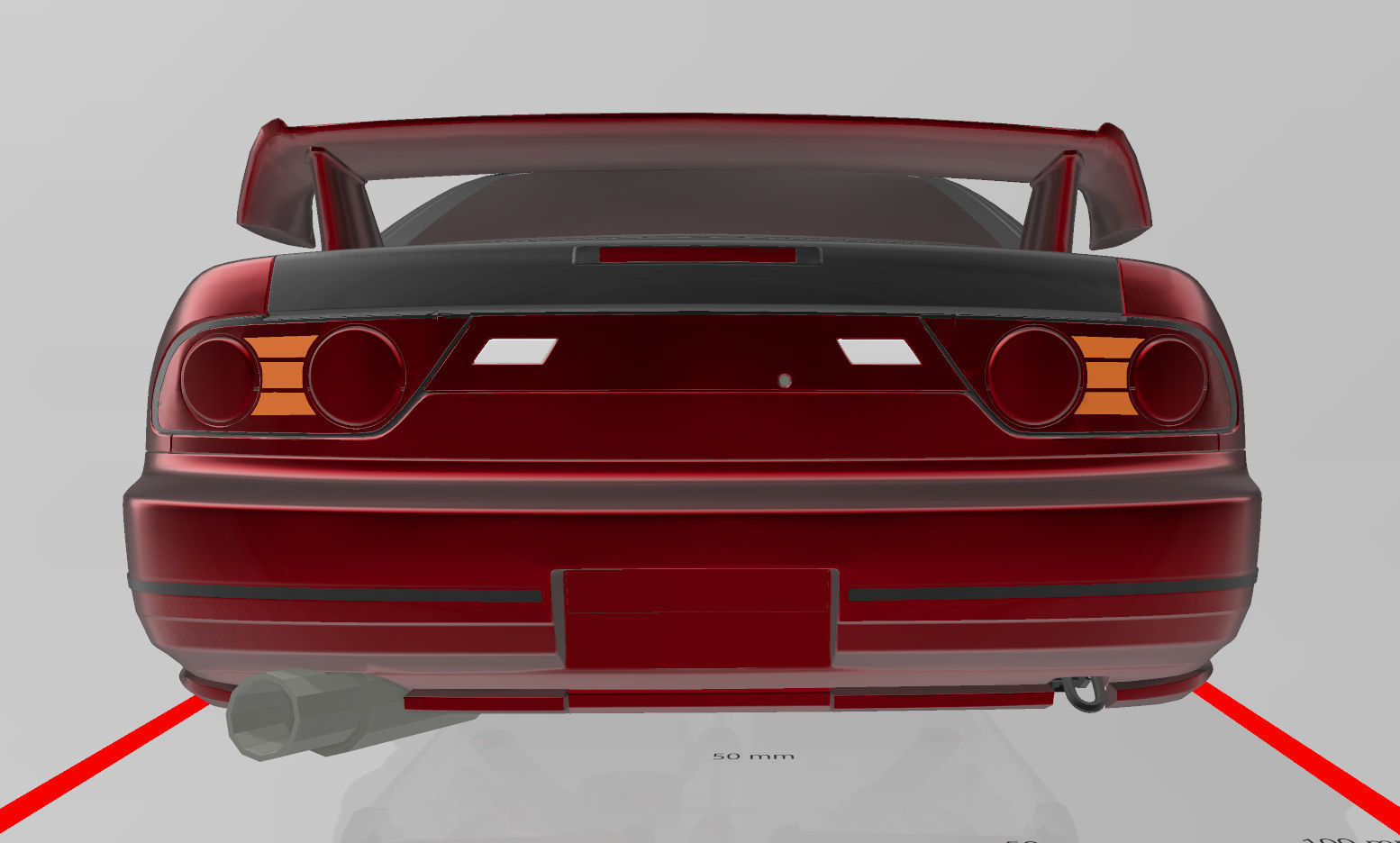 180SX Type X wing for RC 3D print model_3