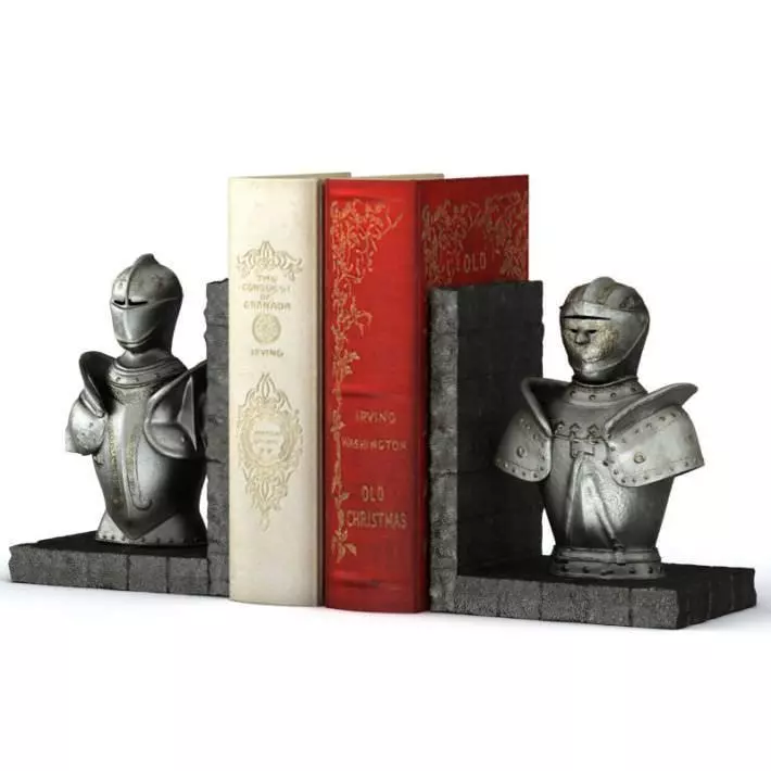 Knight Bust Book End 3D model_0