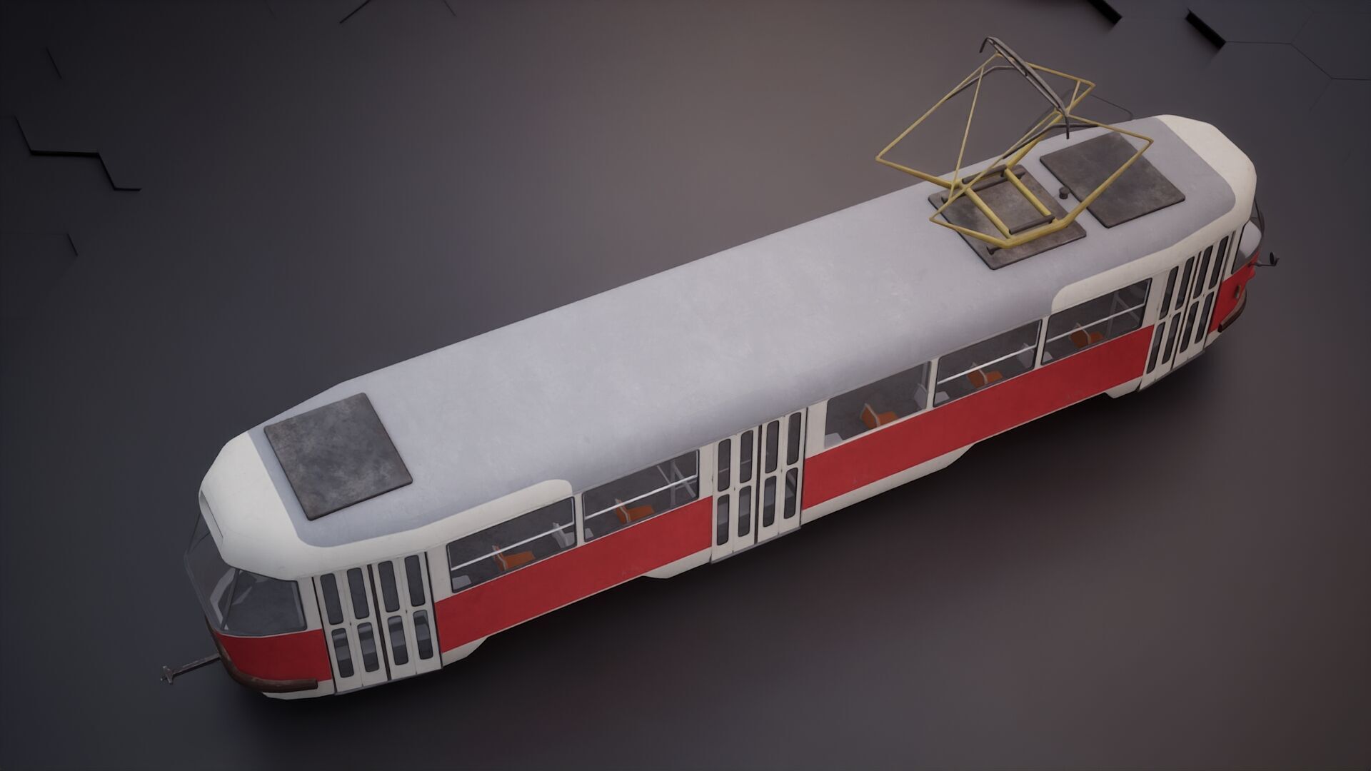 Prague tram 3D model_1