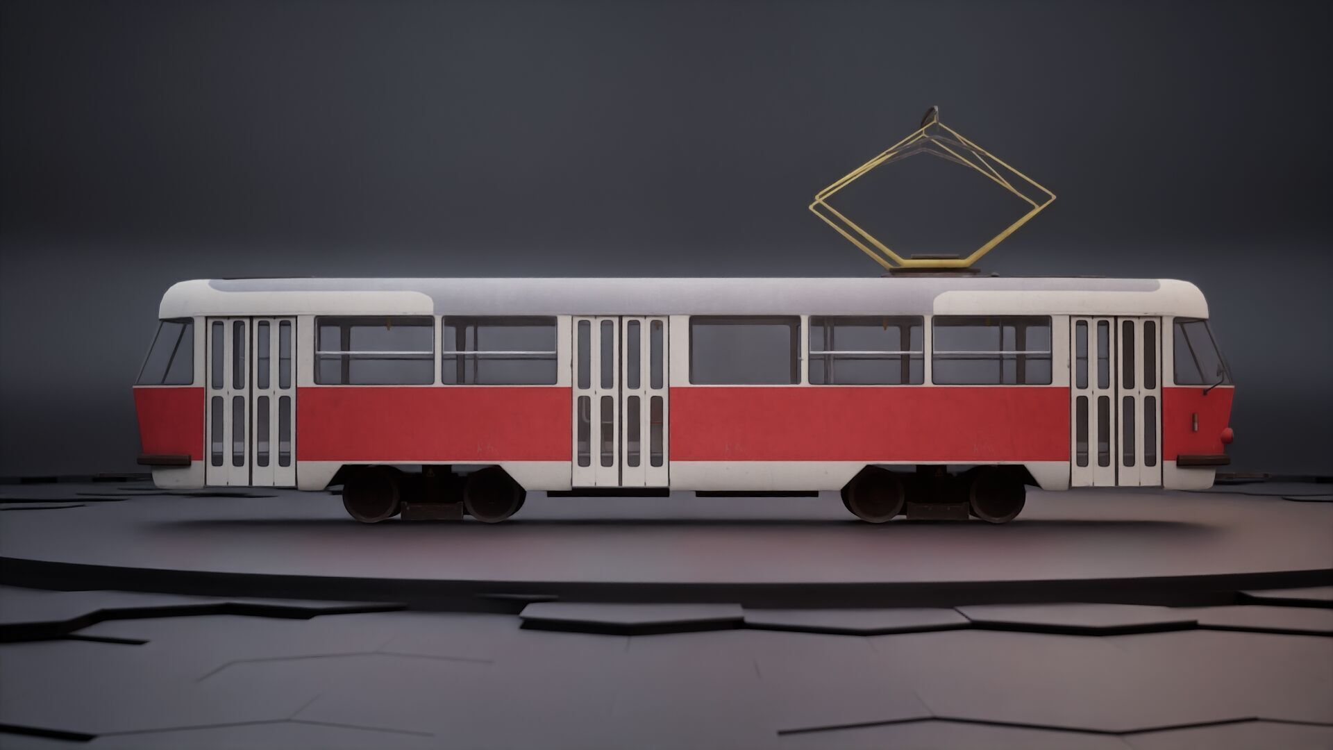 Prague tram 3D model_4
