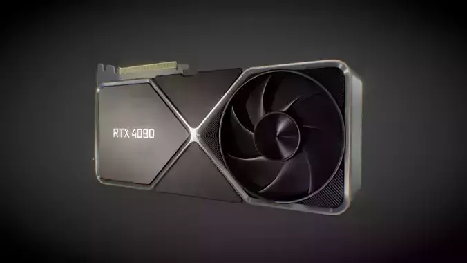 NVIDIA GeForce RTX 4090 GPU Low-poly 3D model NVIDIA GeForce RTX 4090 GPU Low-poly 3D model