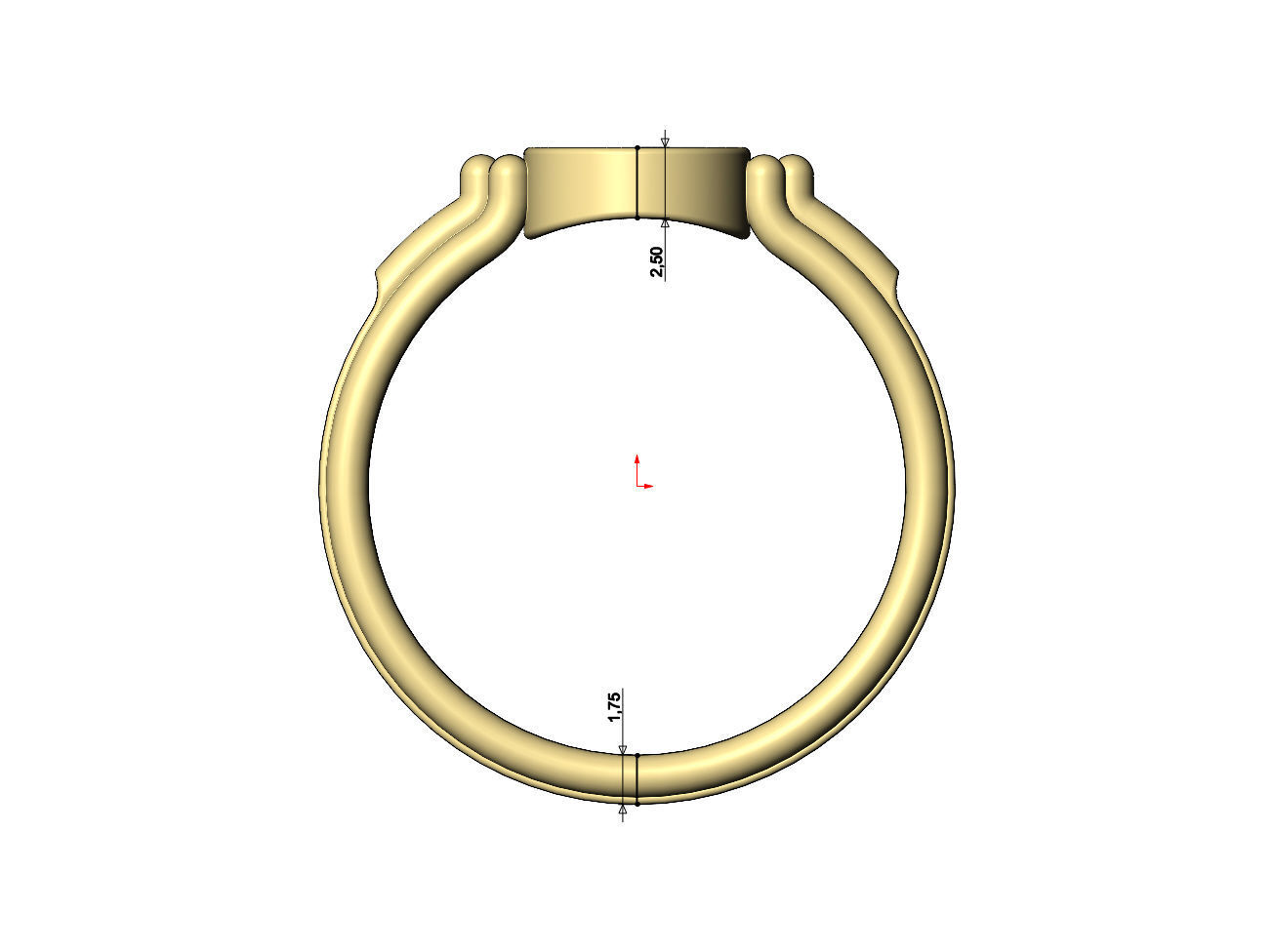 Triple rope and bead round coin signet US sizes 5to9 3D print model_9