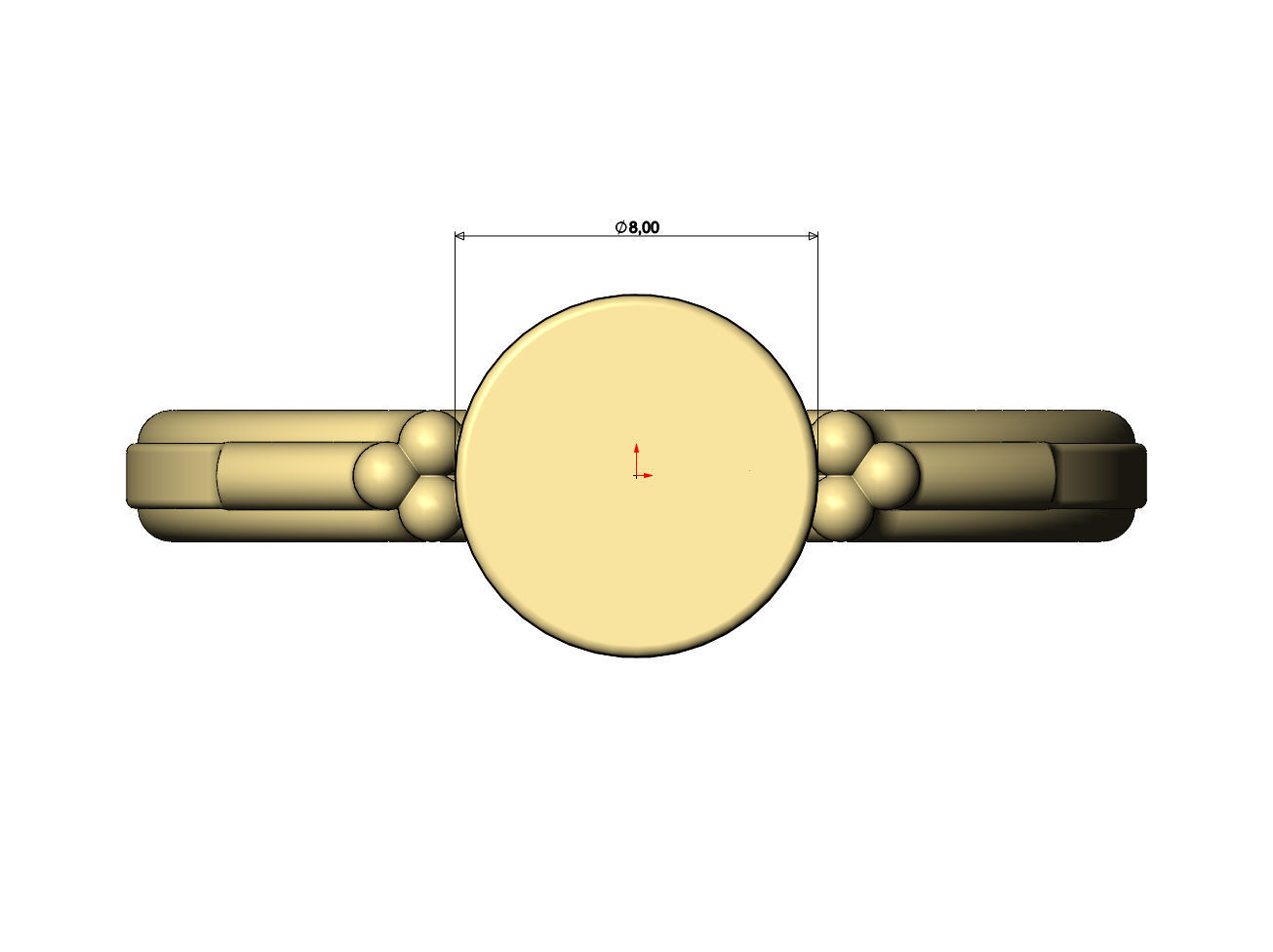 Triple rope and bead round coin signet US sizes 5to9 3D print model_7