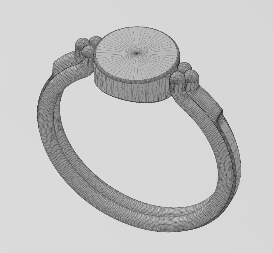 Triple rope and bead round coin signet US sizes 5to9 3D print model_14