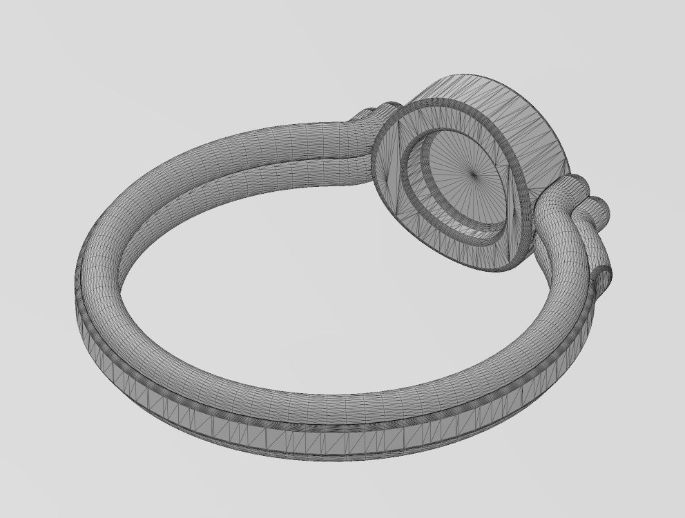 Triple rope and bead round coin signet US sizes 5to9 3D print model_13