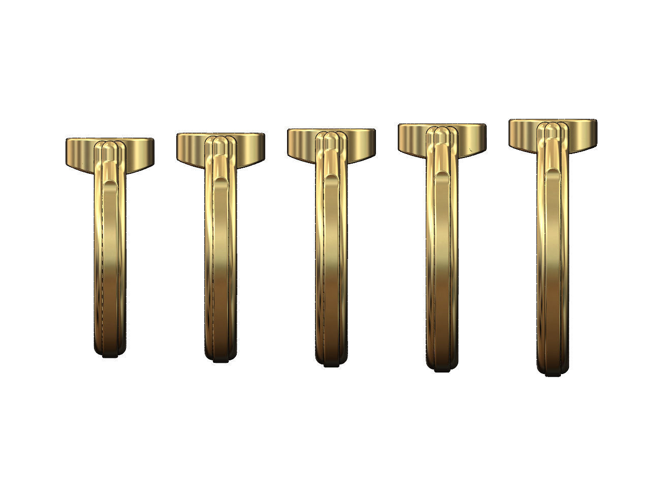 Triple rope and bead round coin signet US sizes 5to9 3D print model_1