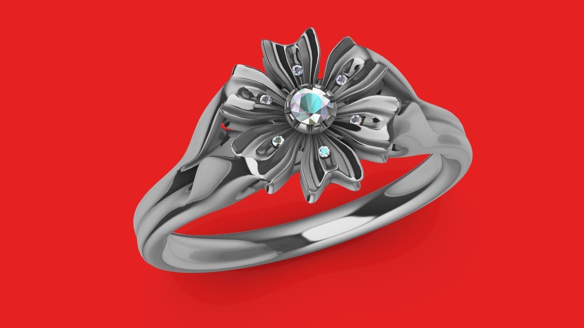 flower diamond ring stl verified 3D print model_26