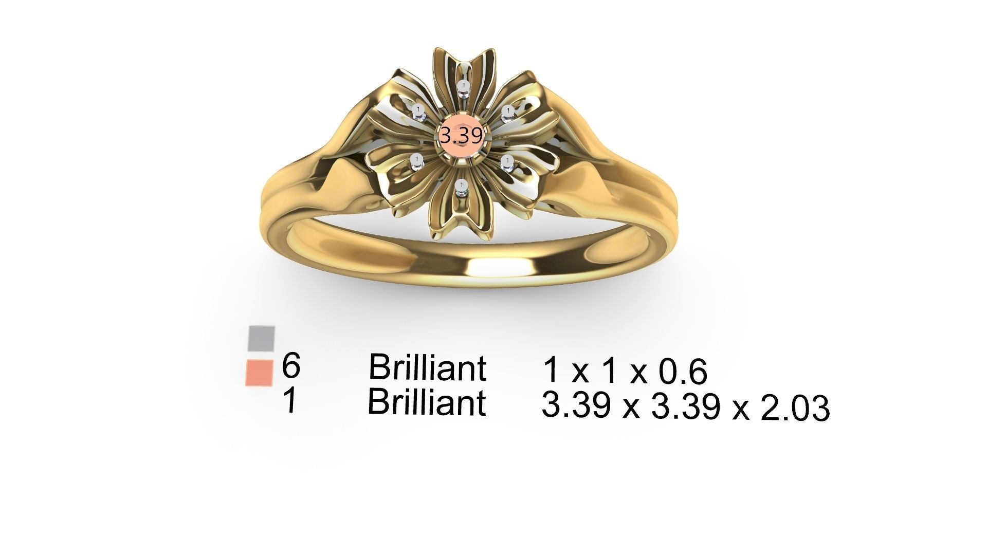 flower diamond ring stl verified 3D print model_6